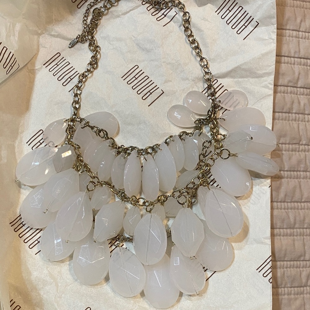 Landau White and Gold Statement Necklace